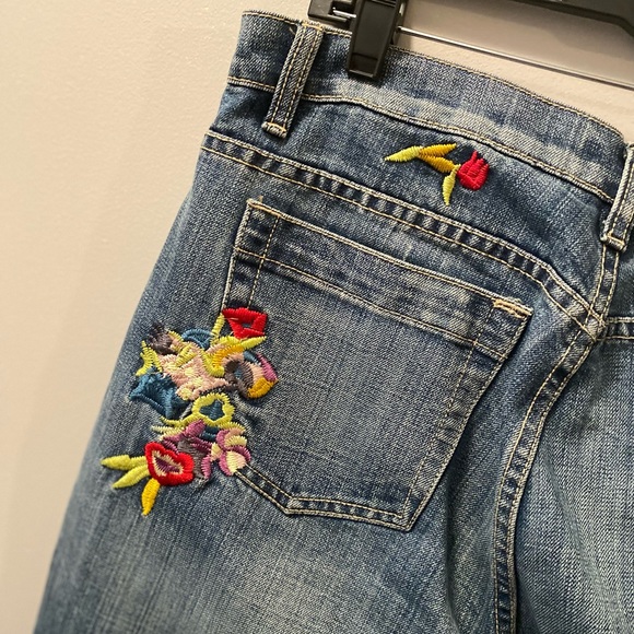 Lena Jeans Denim - LENA JEANS Floral Embroidered Straight Jeans